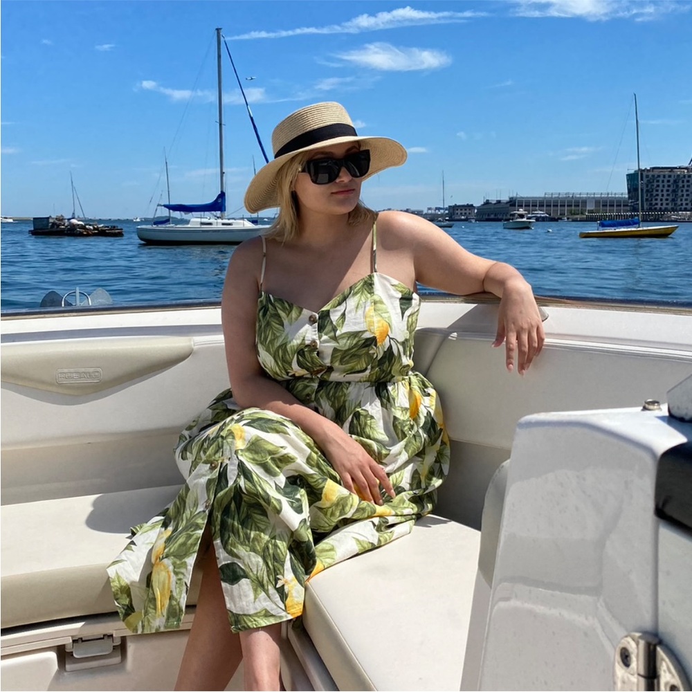 H&M lemon Patterned Dress
